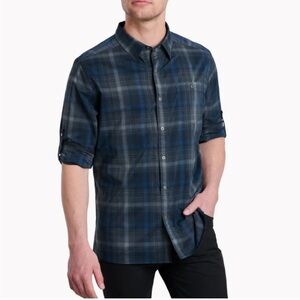 KÜHL MENS RESPONSE LITE LONG SLEEVE BUTTON DOWN SHIRT BLUE Mirage MEDIUM